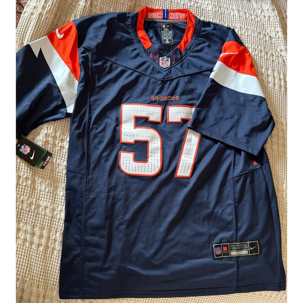 Nike Denver Broncos Dre Greenlaw #57 NFL Jersey Navy NWT Men's 3XL